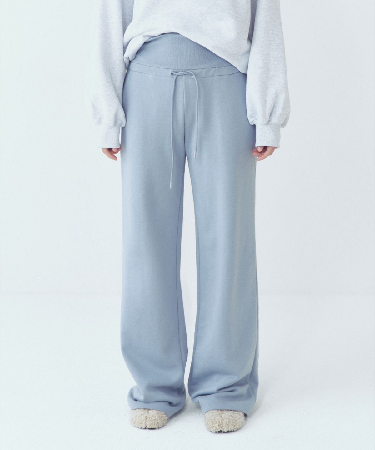 씨타(CITTA) Every Day Relaxed Wide Band Boot-cut Pants_CTB559(Sky Blue)