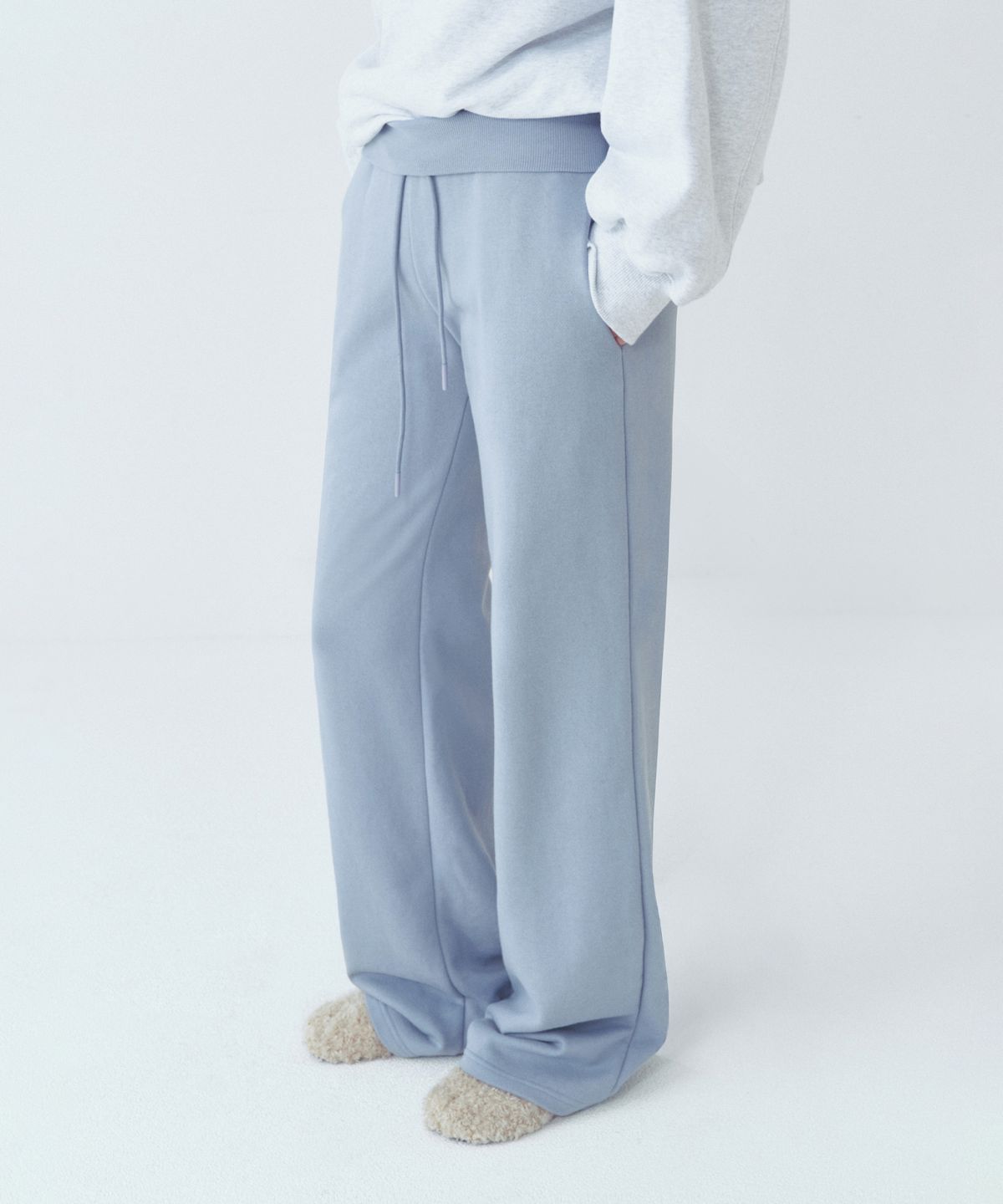 씨타(CITTA) Every Day Relaxed Wide Band Boot-cut Pants_CTB559(Sky Blue)