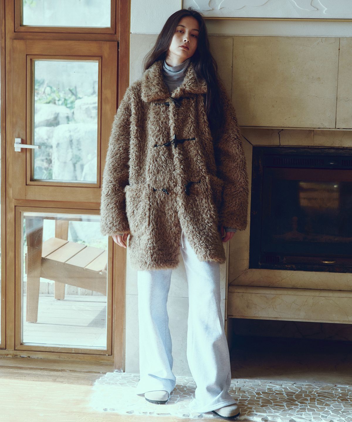 씨타(CITTA) Every Day Relaxed Wide Band Boot-cut Pants_CTB559(White Melange)