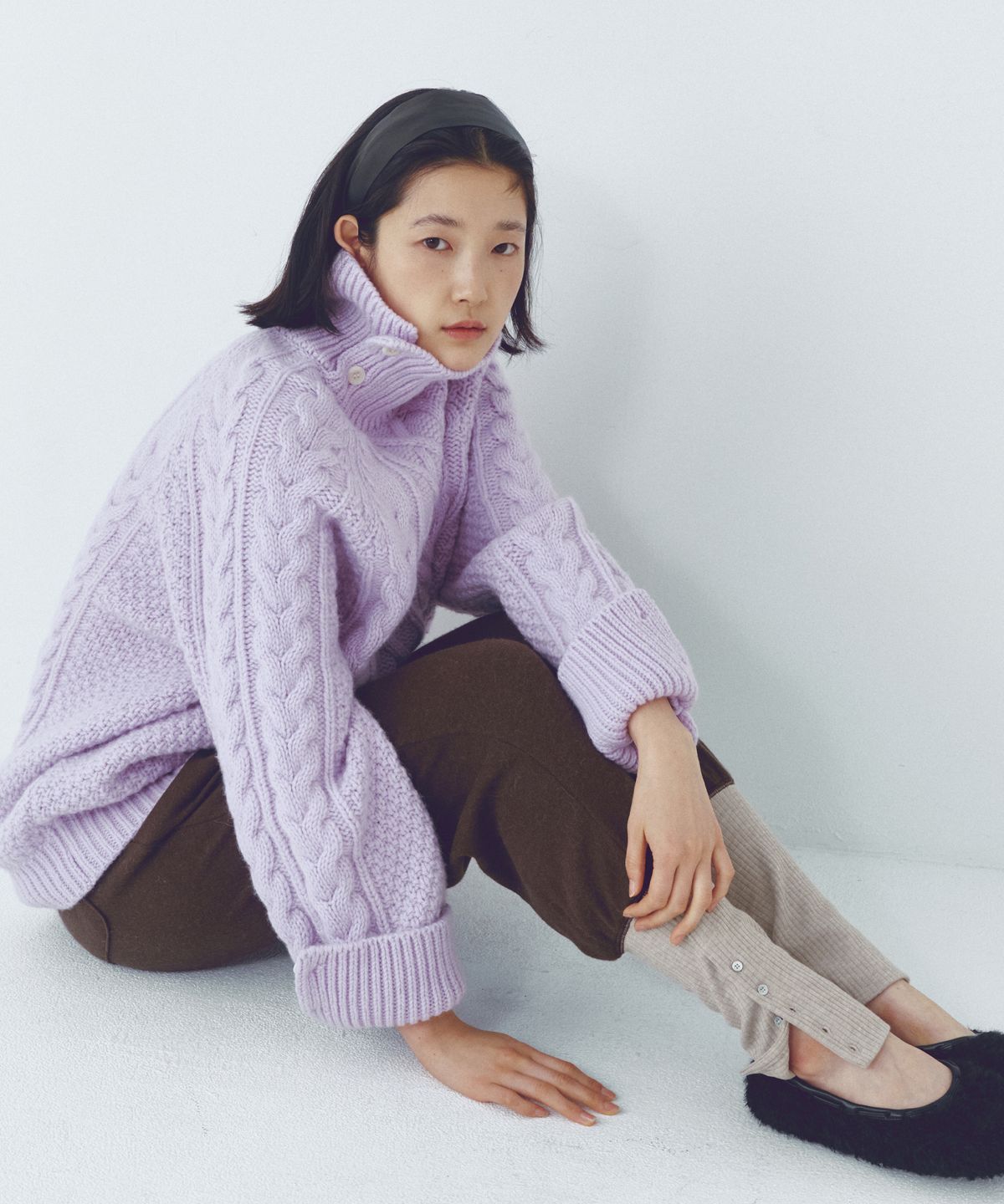 씨타(CITTA) Essential Leg Warmer Layerd Pants_CTB558(Brown)