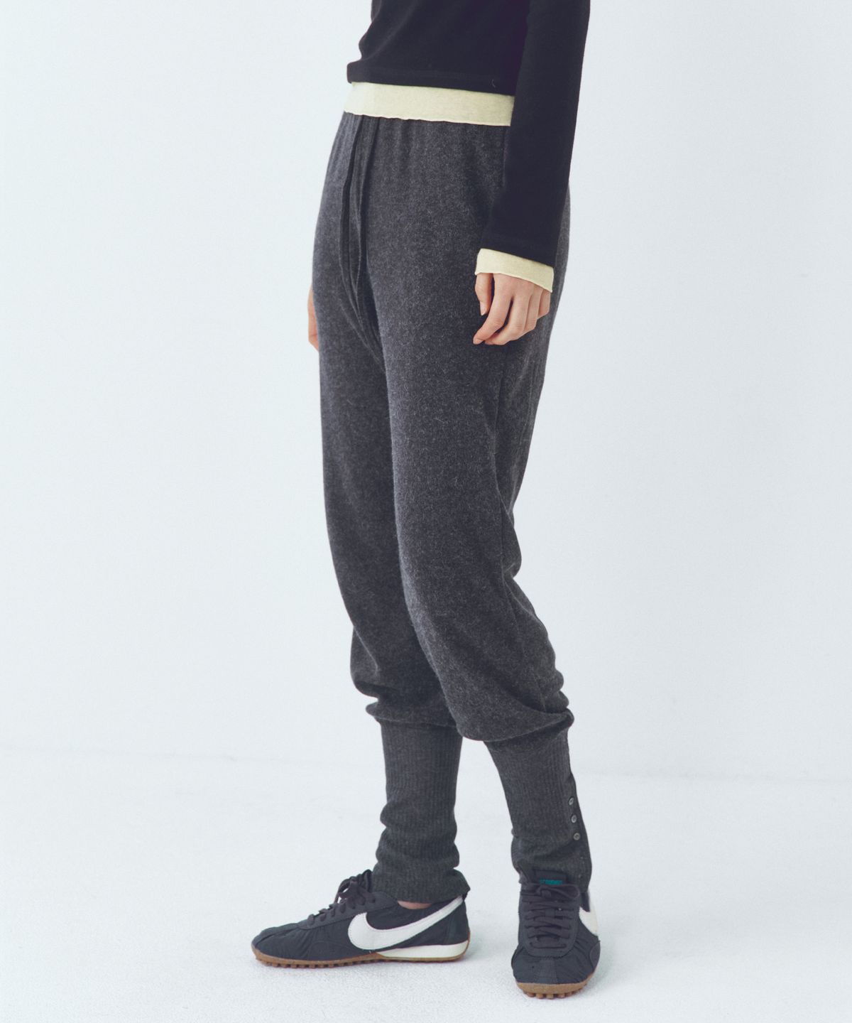씨타(CITTA) Essential Leg Warmer Layerd Pants_CTB558(Charcoal)