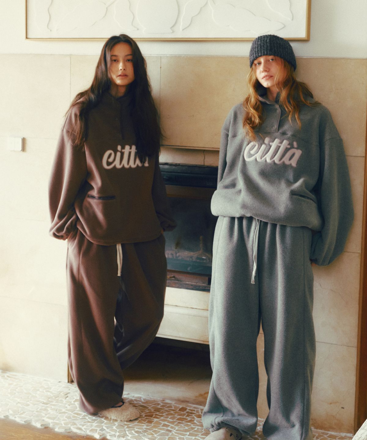 씨타(CITTA) Over-fit Soft Fleece Pants_CTB557(Brown)