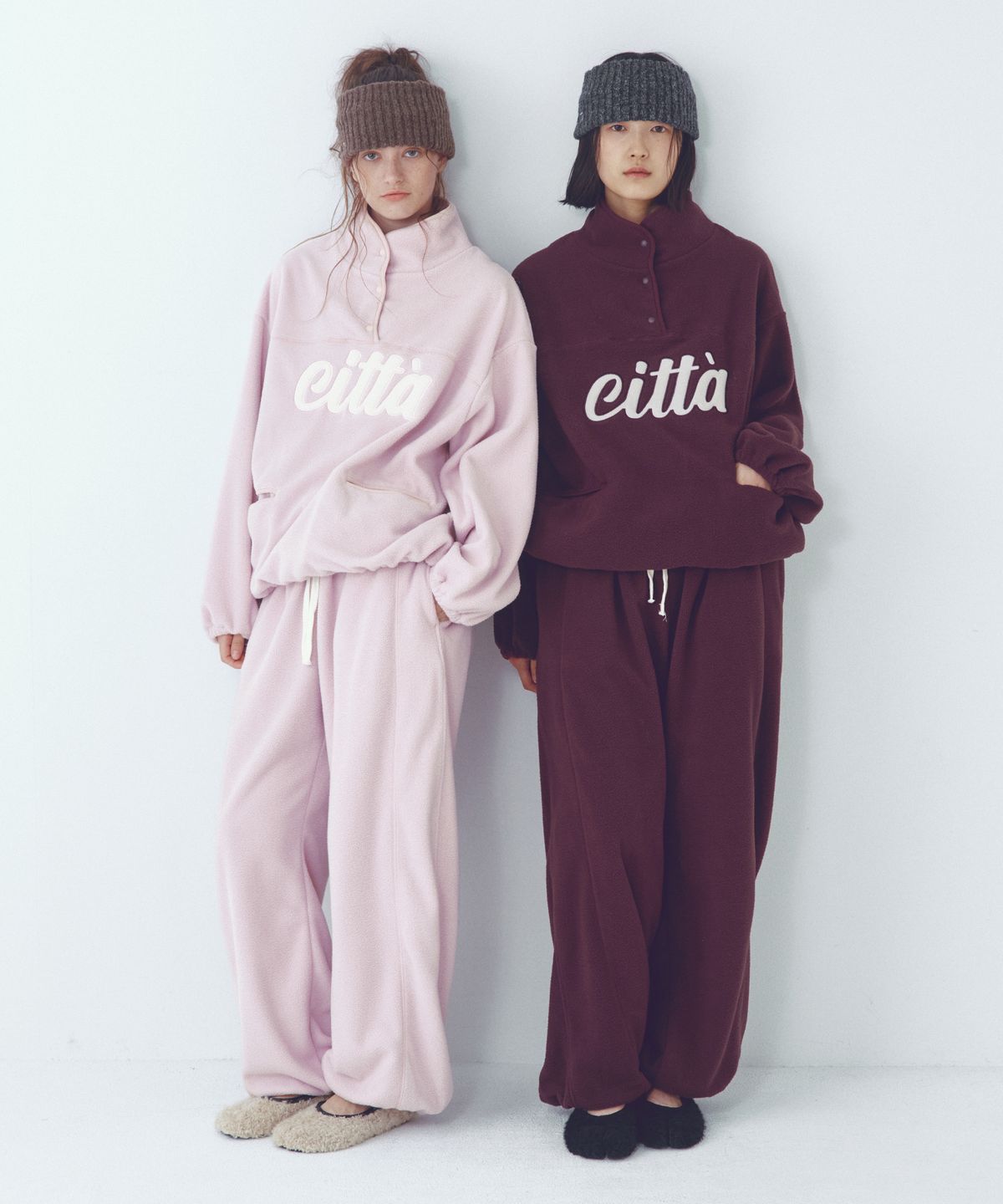 씨타(CITTA) Over-fit Soft Fleece Pants_CTB557(Wine)