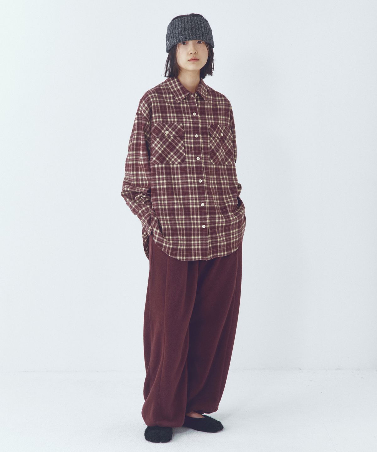 씨타(CITTA) Over-fit Soft Fleece Pants_CTB557(Wine)