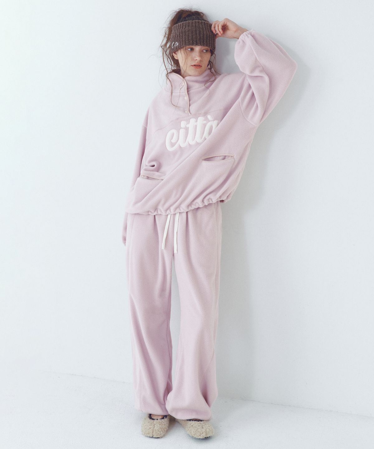 씨타(CITTA) Over-fit Soft Fleece Pants_CTB557(Pink)