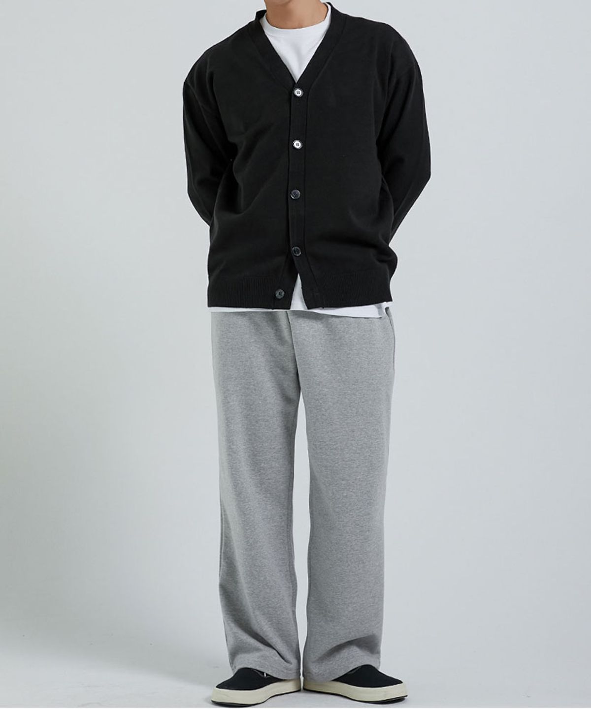 바이모노(BYMONO) [빅사이즈 M-4XL] 모노 머신워셔블 브이넥 니트 가디건