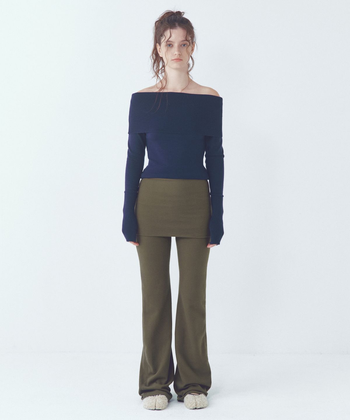 씨타(CITTA) Every Day Comfort Layerd Skirt Pants_CTB556(Khaki)