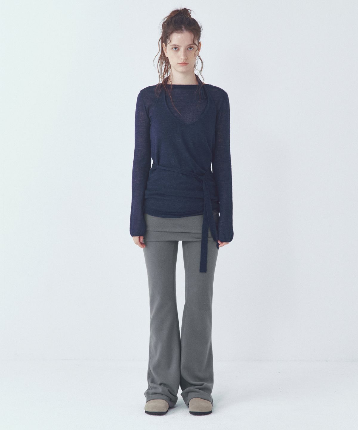 씨타(CITTA) Every Day Comfort Layerd Skirt Pants_CTB556(Charcoal)