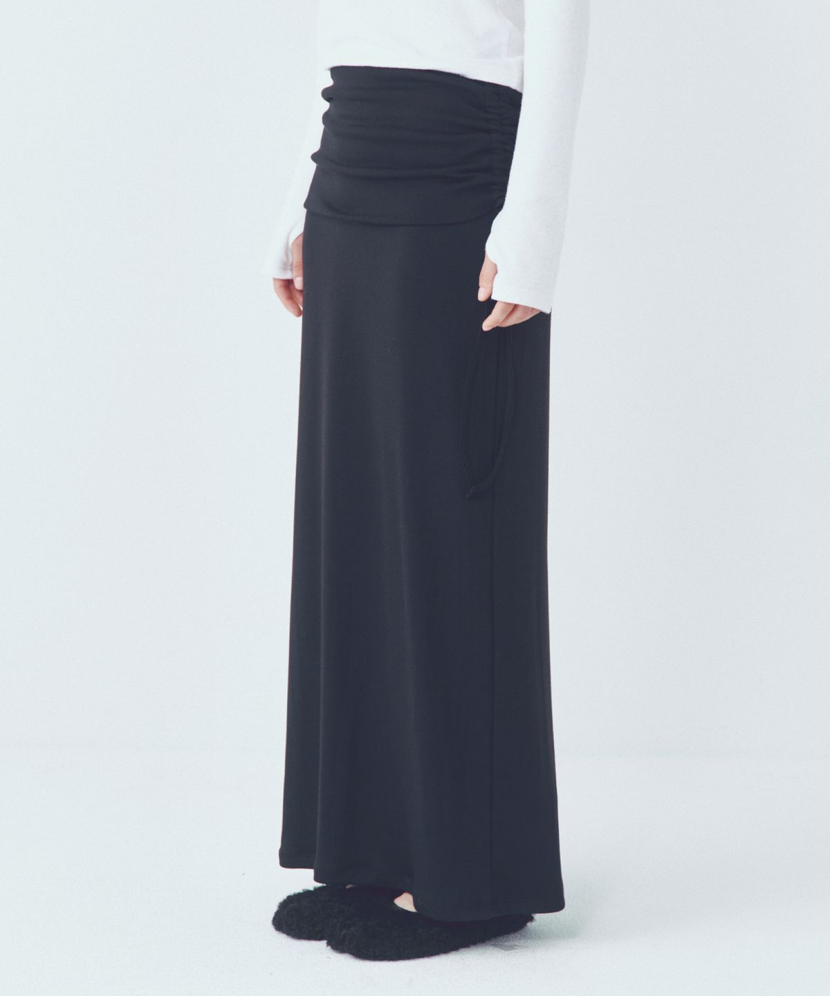 씨타(CITTA) Every Day Comfort Long Skirt (FW)_CTS623(Charcoal)