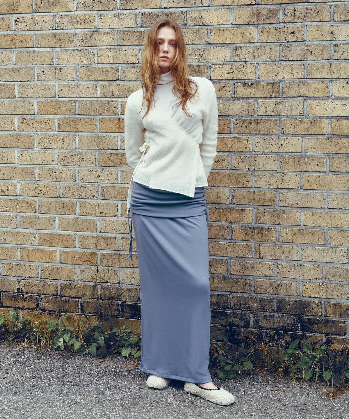 씨타(CITTA) Every Day Comfort Long Skirt (FW)_CTS623(Blue)