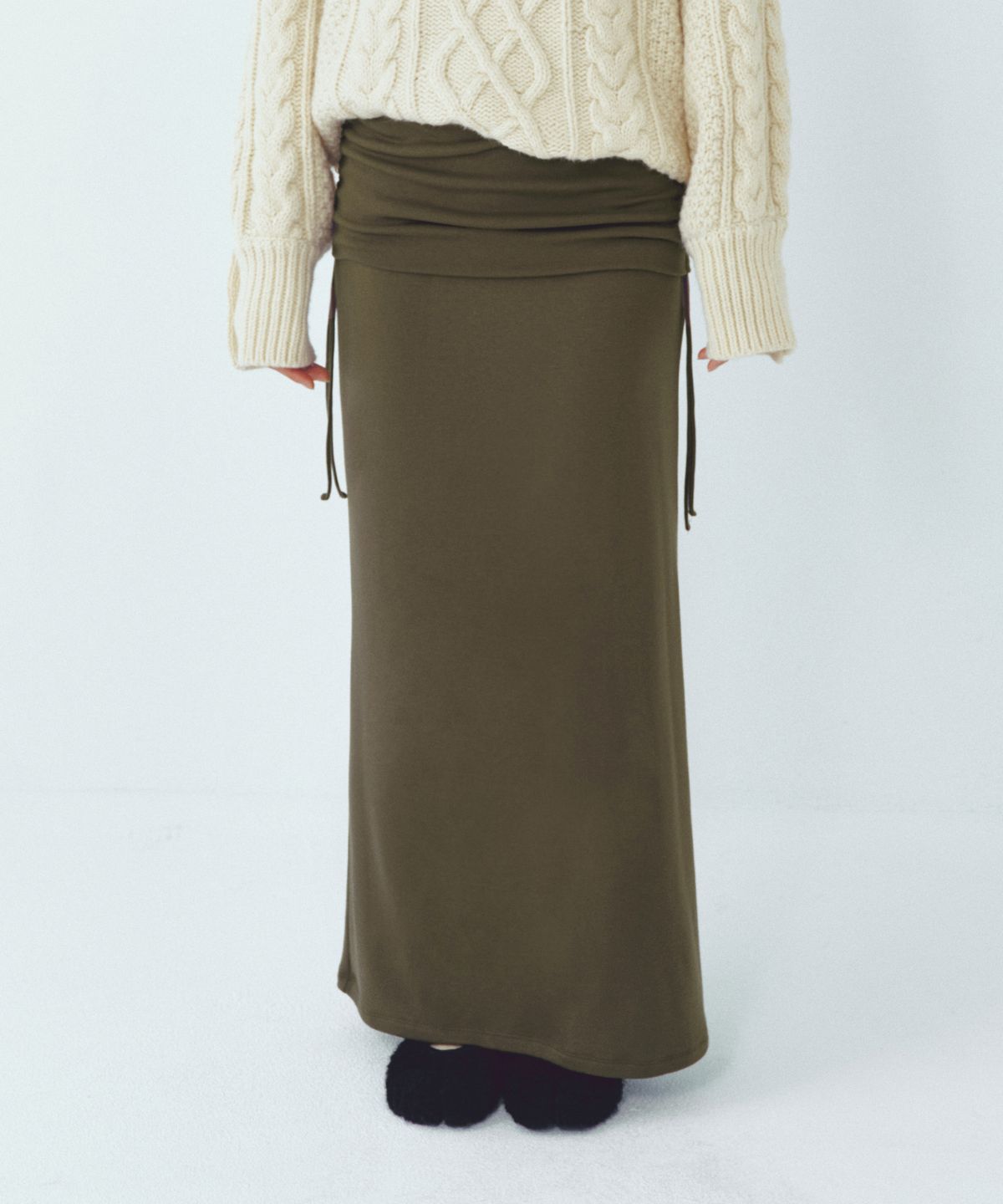 씨타(CITTA) Every Day Comfort Long Skirt (FW)_CTS623(Khaki)