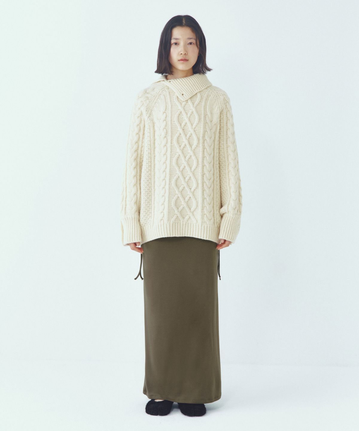 씨타(CITTA) Every Day Comfort Long Skirt (FW)_CTS623(Khaki)