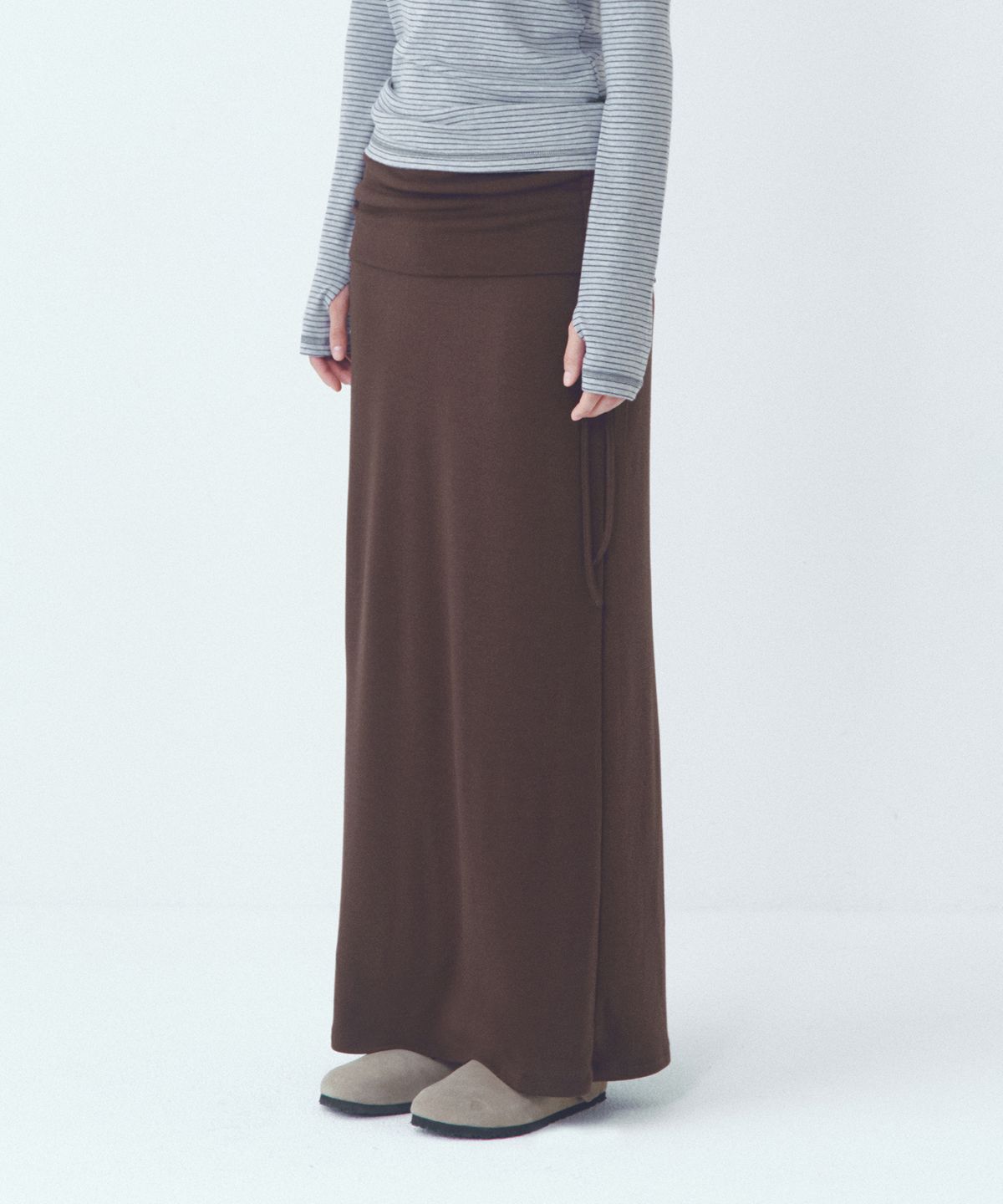 씨타(CITTA) Every Day Comfort Long Skirt (FW)_CTS623(Brown)
