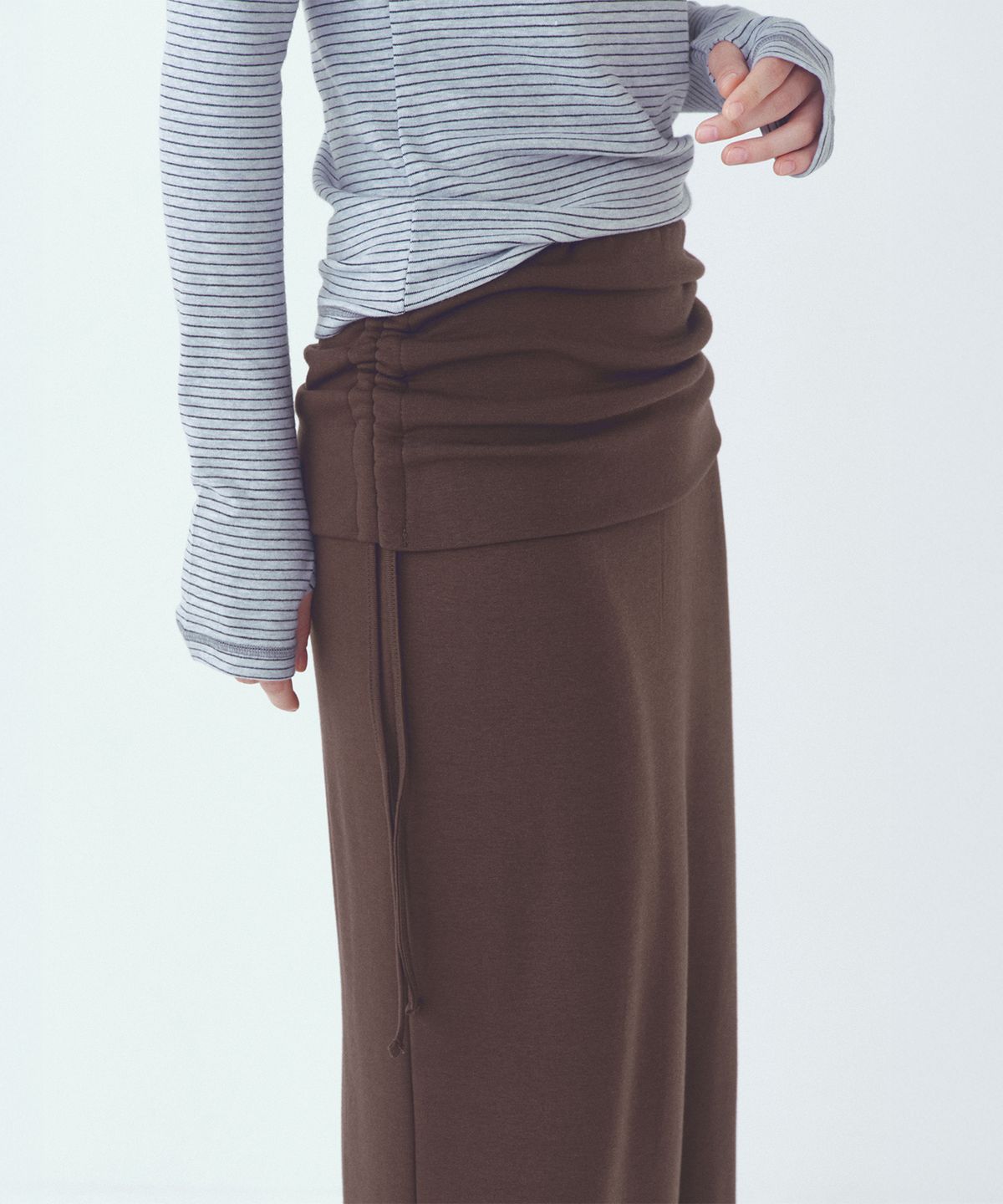 씨타(CITTA) Every Day Comfort Long Skirt (FW)_CTS623(Brown)