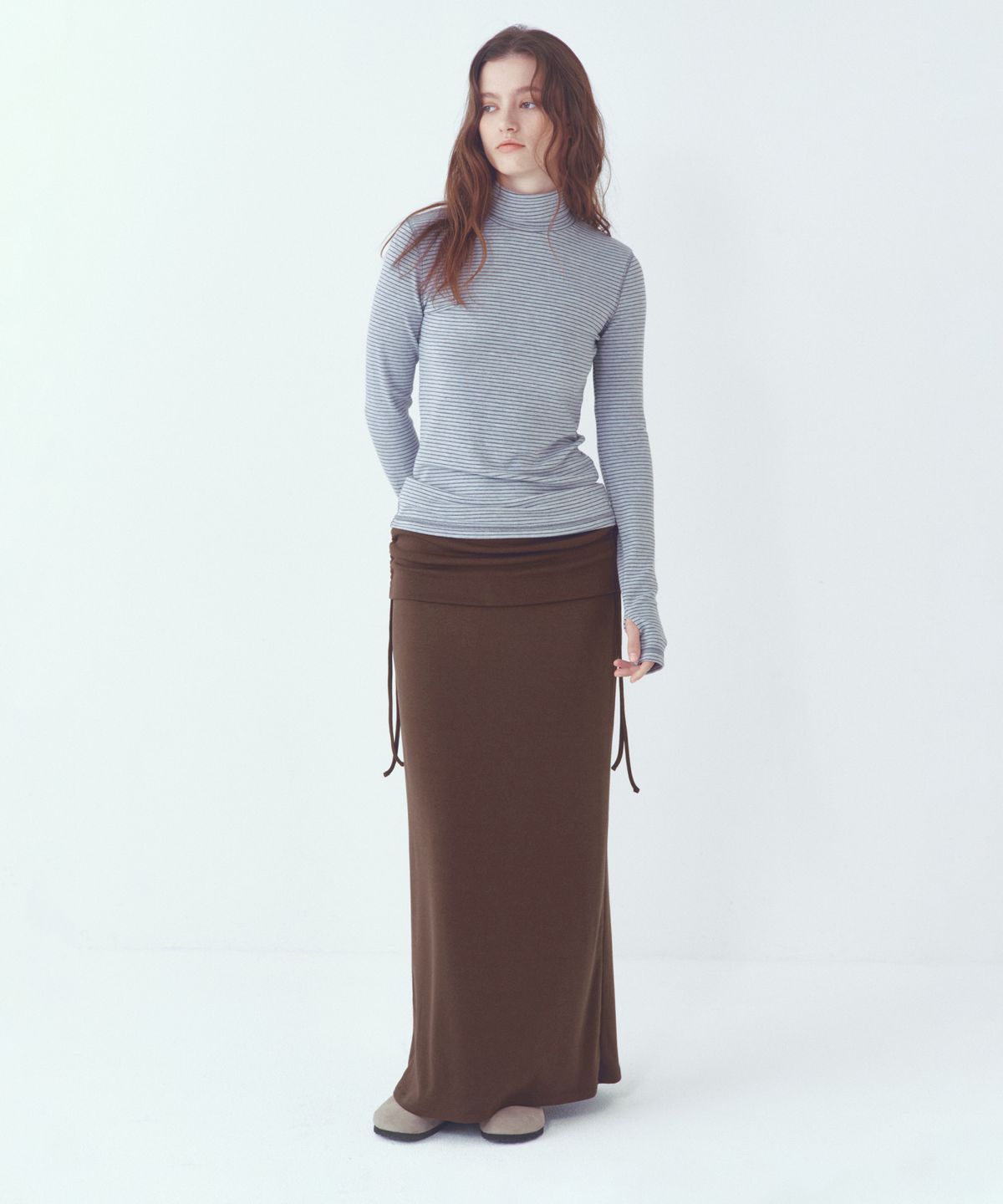씨타(CITTA) Every Day Comfort Long Skirt (FW)_CTS623(Brown)