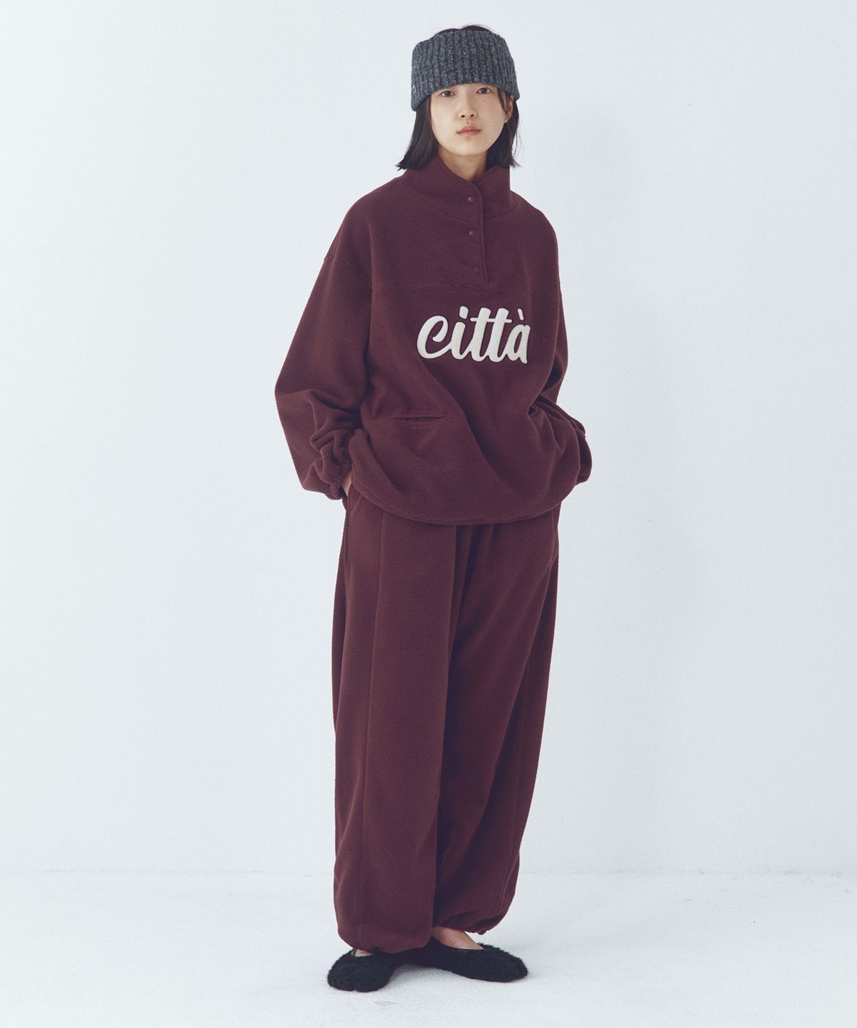씨타(CITTA) [SET]Signature Logo Half Zip-up Fleece Set-up(4color)