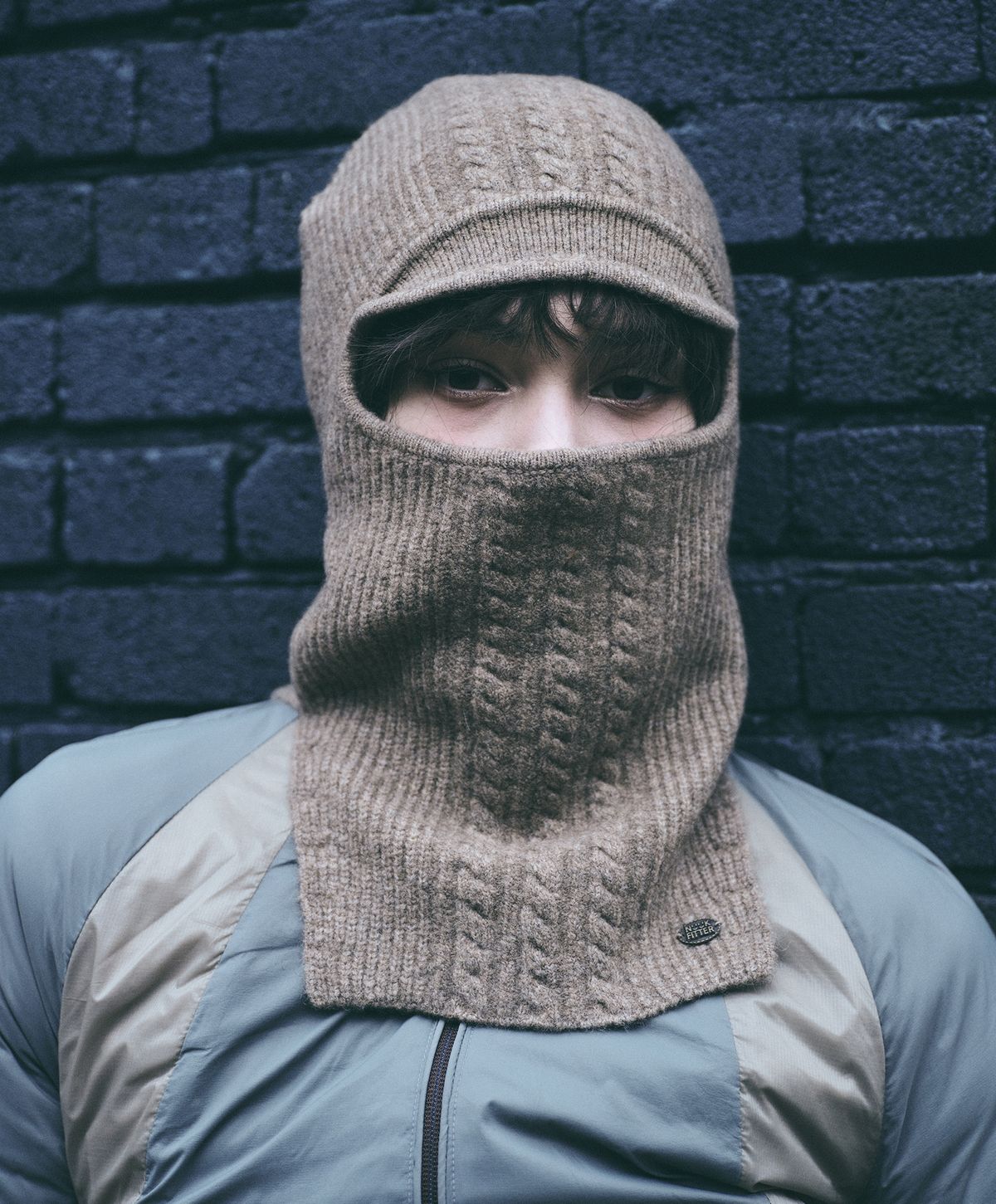 누크피터(NUUKFITTER) YAK CABLE KNIT BALACLABA [BEIGE]