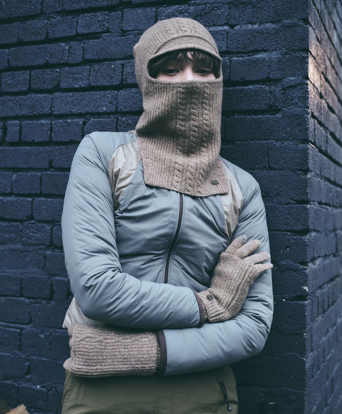 누크피터(NUUKFITTER) YAK CABLE KNIT BALACLABA [BEIGE]