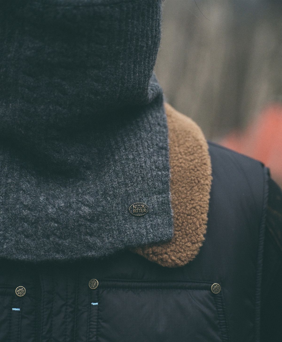 누크피터(NUUKFITTER) YAK CABLE KNIT BALACLABA [CHARCOAL]