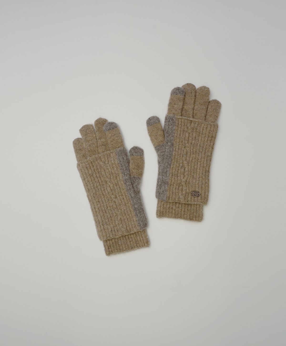 누크피터(NUUKFITTER) YAK CABLE KNIT WARMER GLOVES [BEIGE]