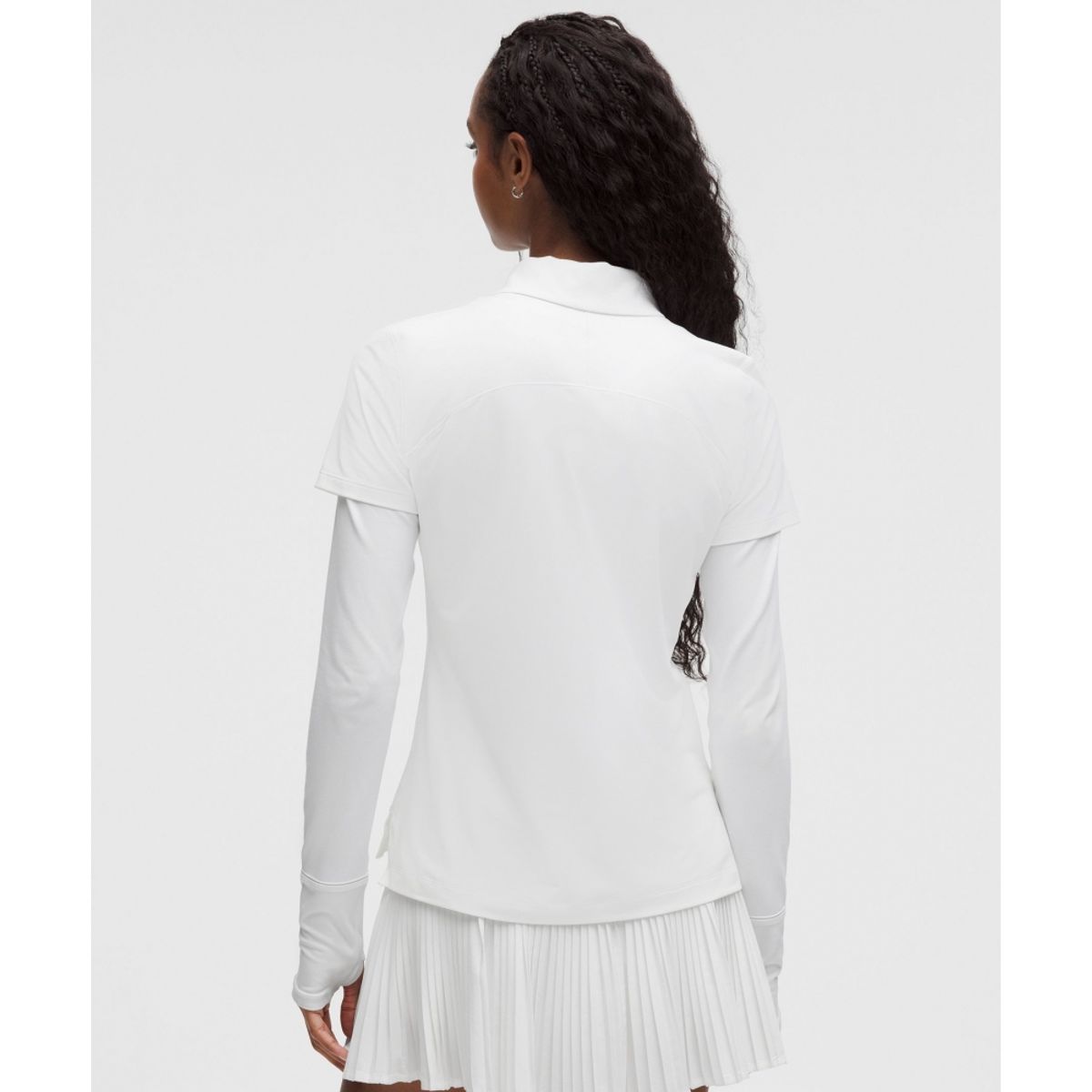 룰루레몬(LULULEMON) 퀵 드라이 숏슬리브 폴로 셔츠 스트레이트 헴 *로고  WHT