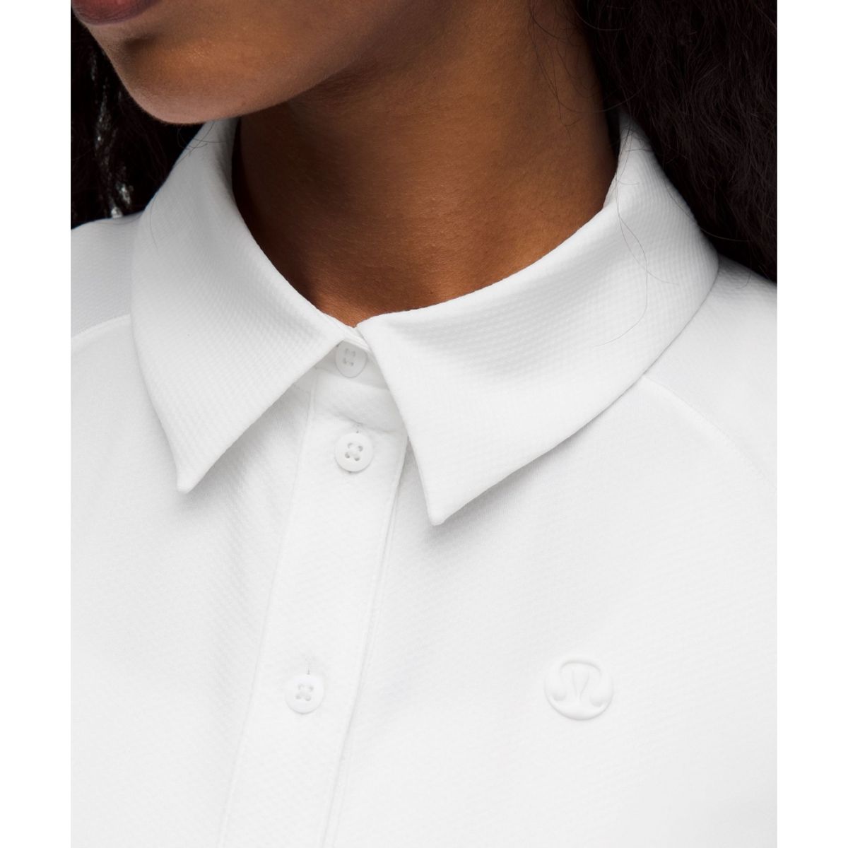 룰루레몬(LULULEMON) 퀵 드라이 숏슬리브 폴로 셔츠 스트레이트 헴 *로고  WHT