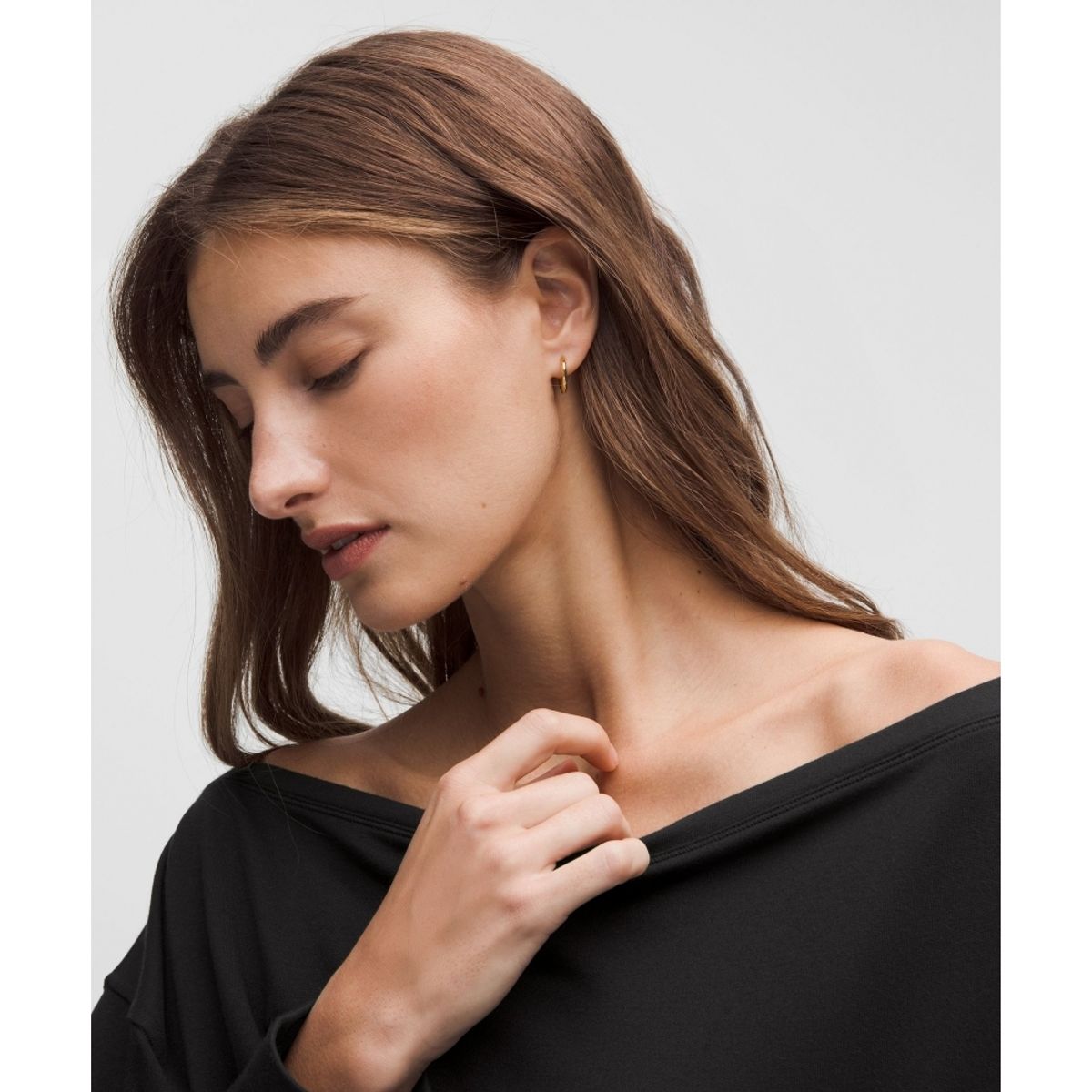 룰루레몬(LULULEMON) 비캄 오버사이즈드 보트넥 롱슬리브 셔츠  BLK