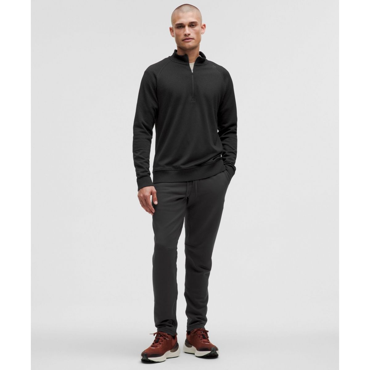룰루레몬(LULULEMON) 제로드 인 슬림 핏 플리스 팬츠  BLK