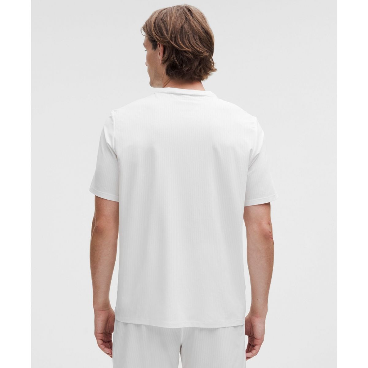 룰루레몬(LULULEMON) UV 프로텍티브 스트라이프 메쉬 테니스 티셔츠  WHT