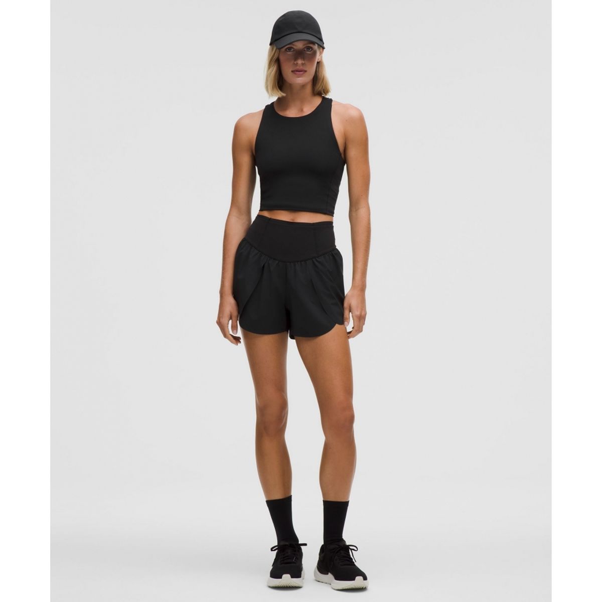 룰루레몬(LULULEMON) 고 퍼더 하이라이즈 스플릿 쇼츠 3inch  BLK