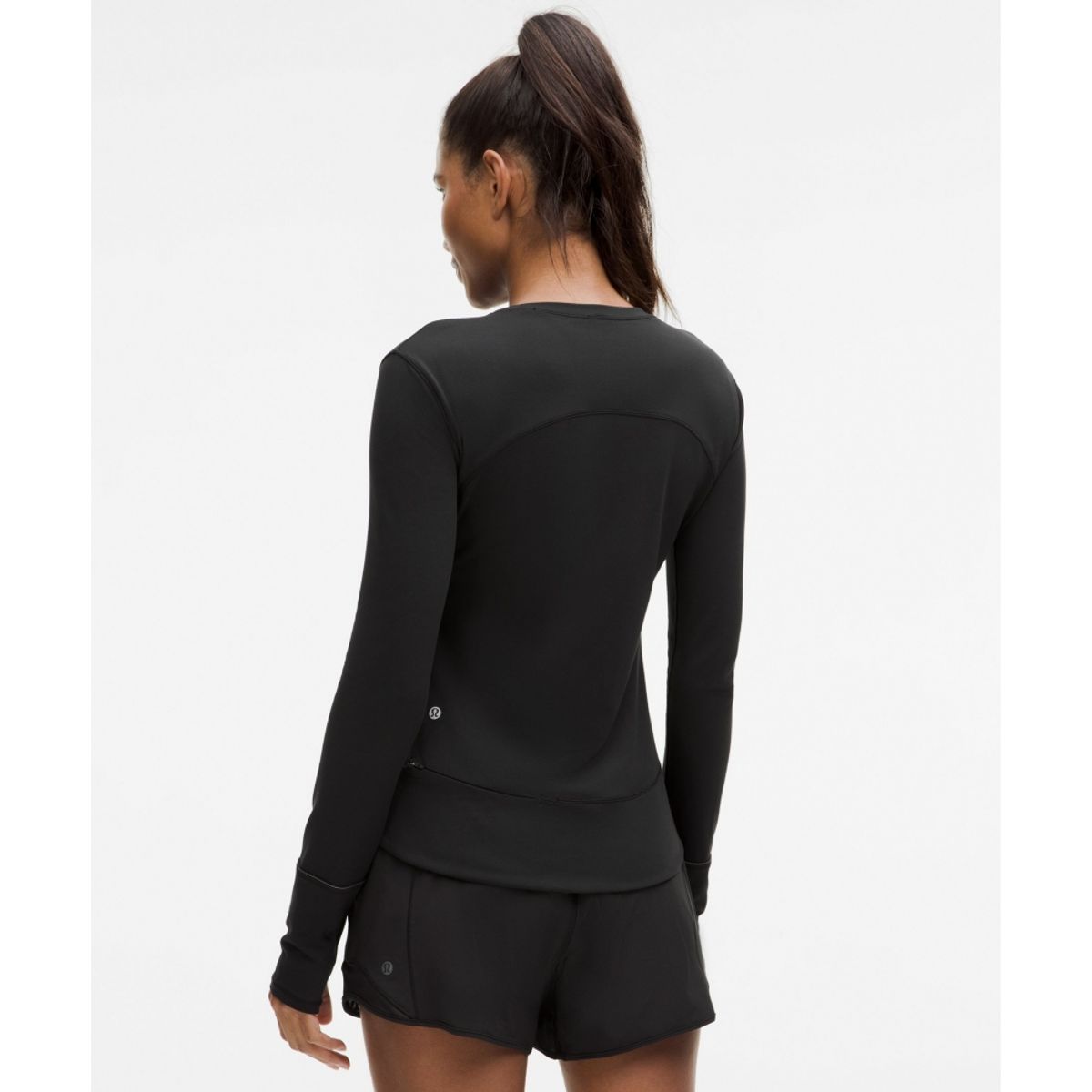 룰루레몬(LULULEMON) Rulu 개더드 웨이스트 롱슬리브 러닝 탑  BLK