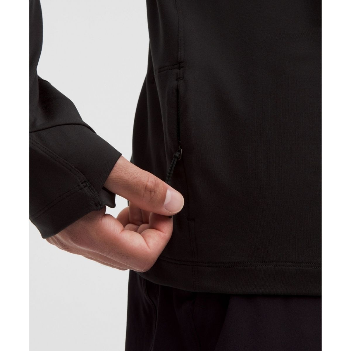 룰루레몬(LULULEMON) Rulu 플리스 하프집 롱슬리브 셔츠  BLK