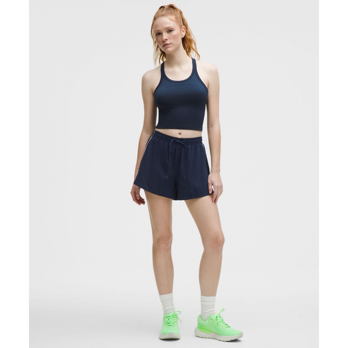 룰루레몬(LULULEMON) 코트 라이벌 하이라이즈 쇼츠 3inch  CLBL WHT