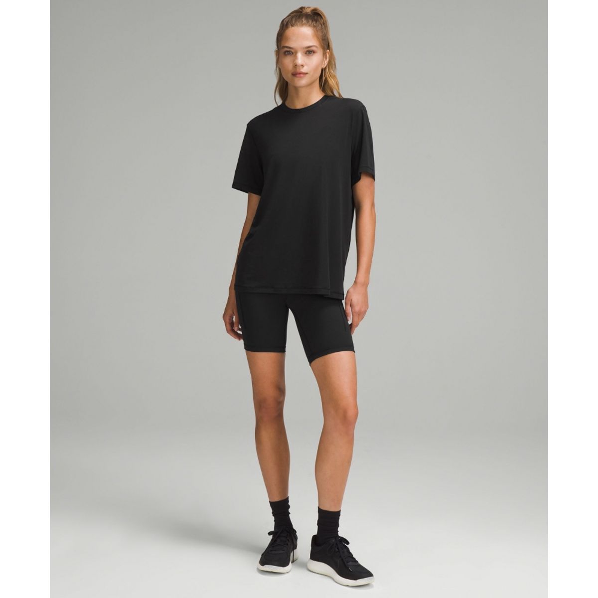룰루레몬(LULULEMON) 저지 트레이닝 숏슬리브 셔츠  BLK