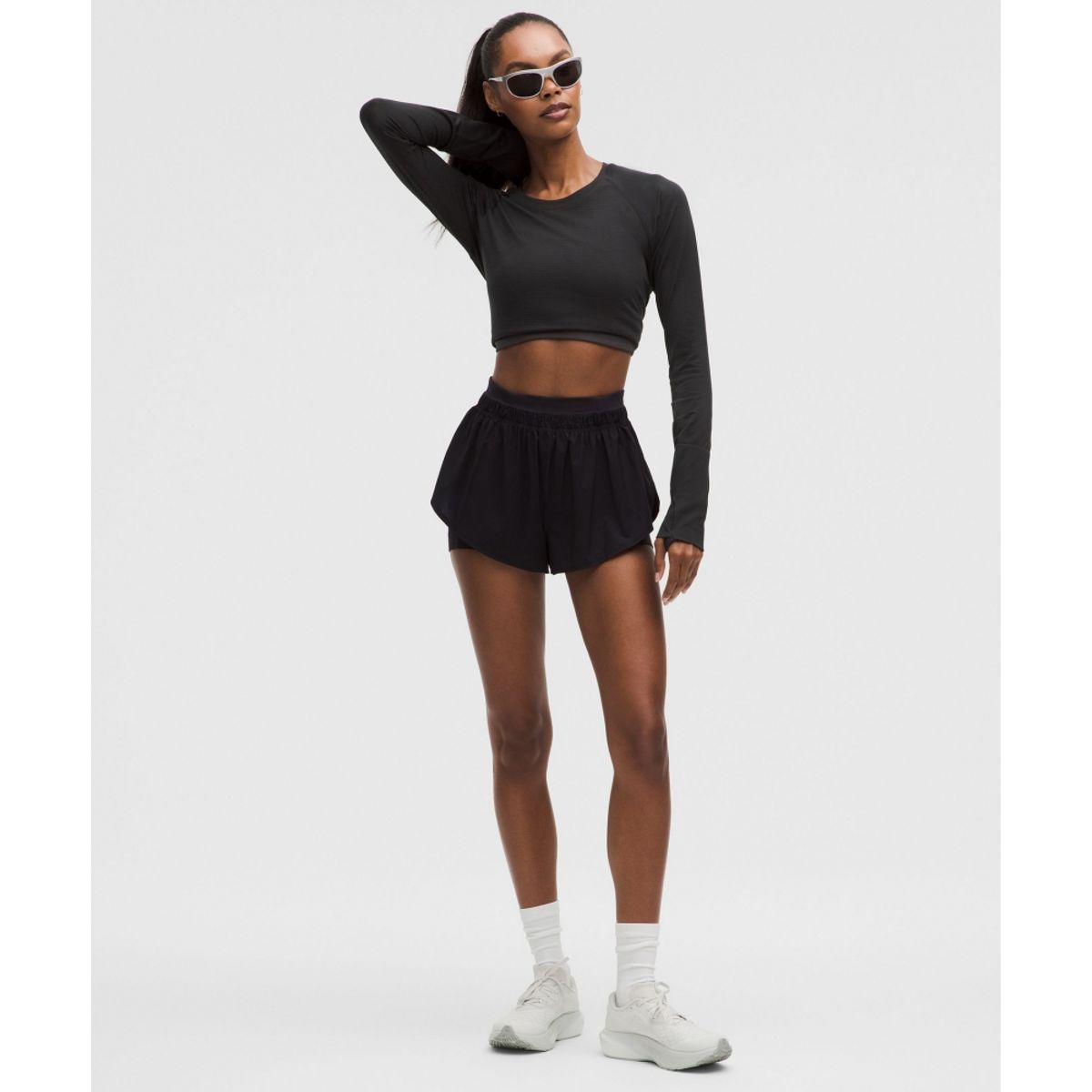 룰루레몬(LULULEMON) 스위프틀리 테크 롱슬리브 셔츠 2.0 *웨이스트 렝스  BLK BLK
