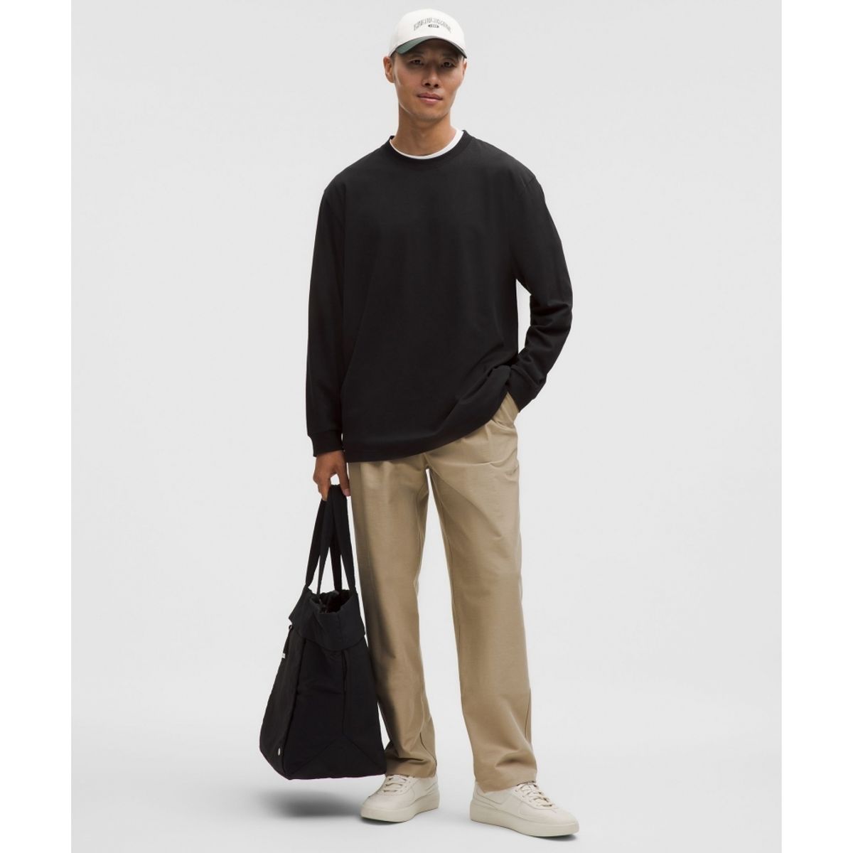룰루레몬(LULULEMON) 헤비웨이트 코튼 저지 롱슬리브 셔츠  BLK