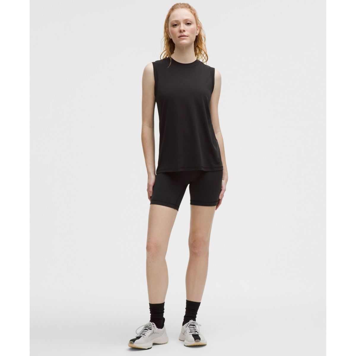 룰루레몬(LULULEMON) 저지 트레이닝 머슬 탱크탑 *롱  BLK