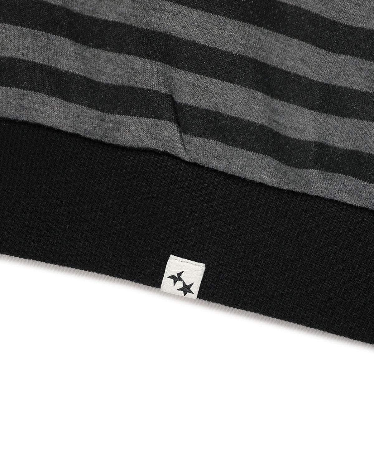 카비시(CAVISH) STRIPED TWIN STAR ZIP UP HOODIE BLACK(CV2FFUM499A)