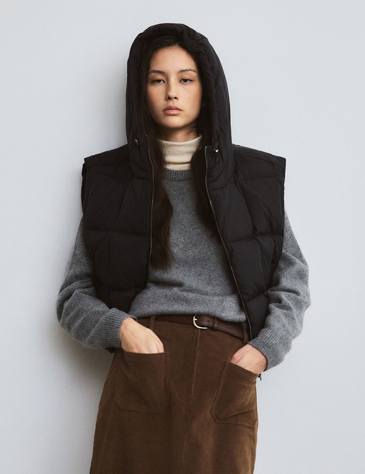 더엘로(THEELO) Square Quilting Down Vest (Black)