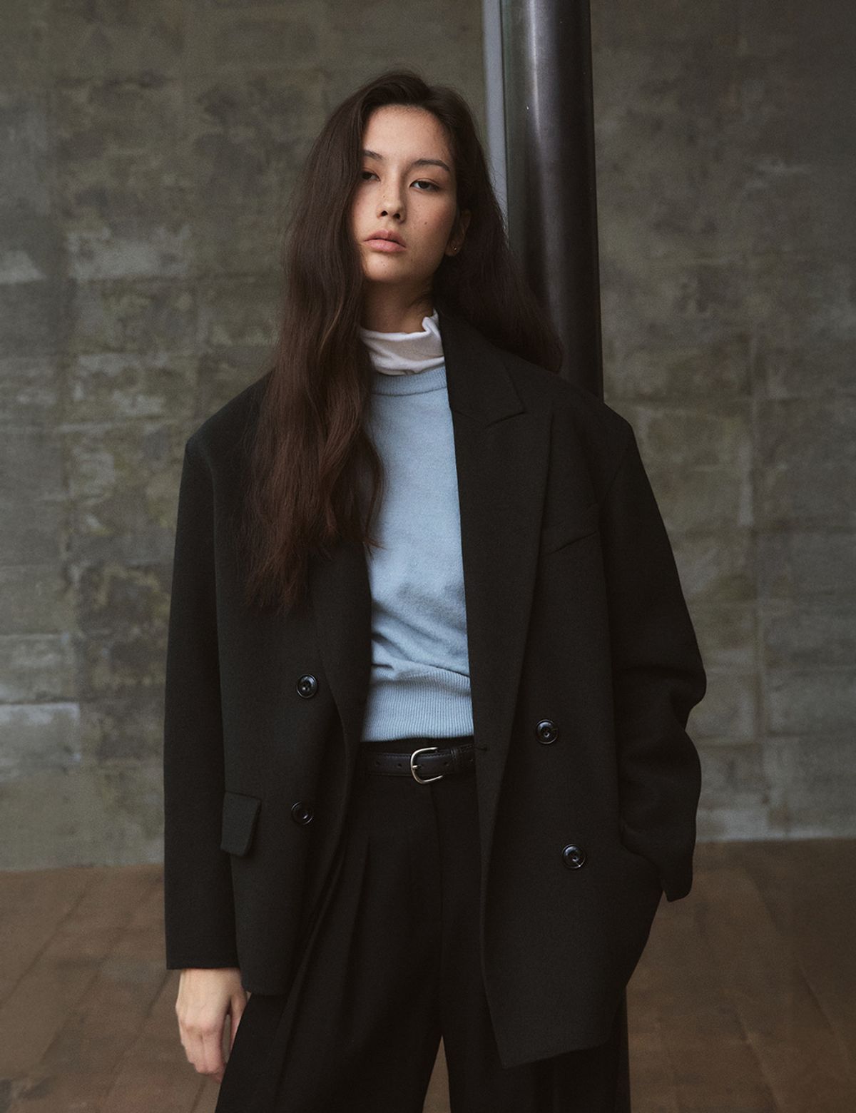 더엘로(THEELO) Cash Handmade Double Jacket (Black)