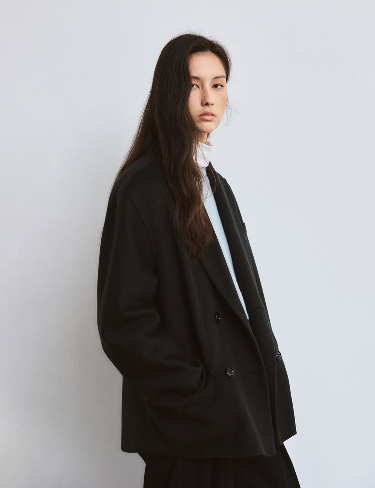 더엘로(THEELO) Cash Handmade Double Jacket (Black)