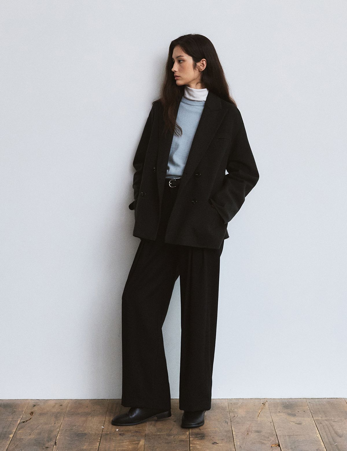 더엘로(THEELO) Cash Handmade Double Jacket (Black)