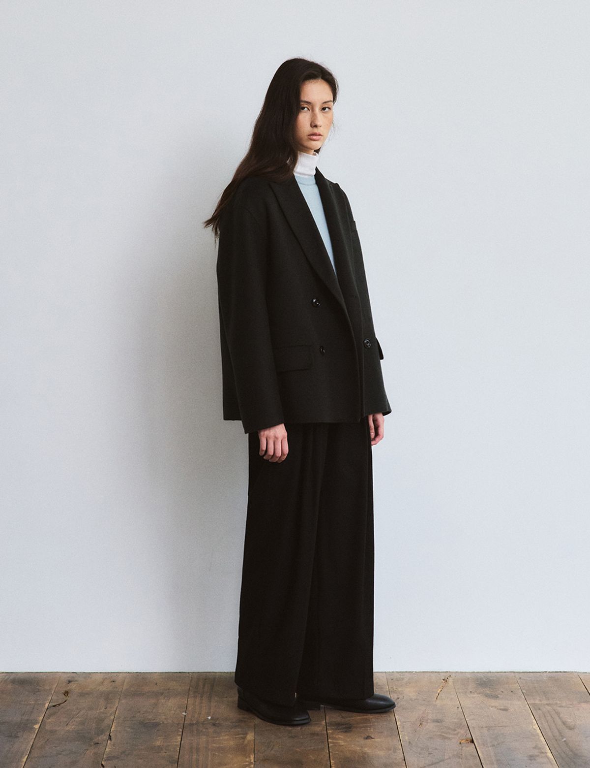 더엘로(THEELO) Cash Handmade Double Jacket (Black)
