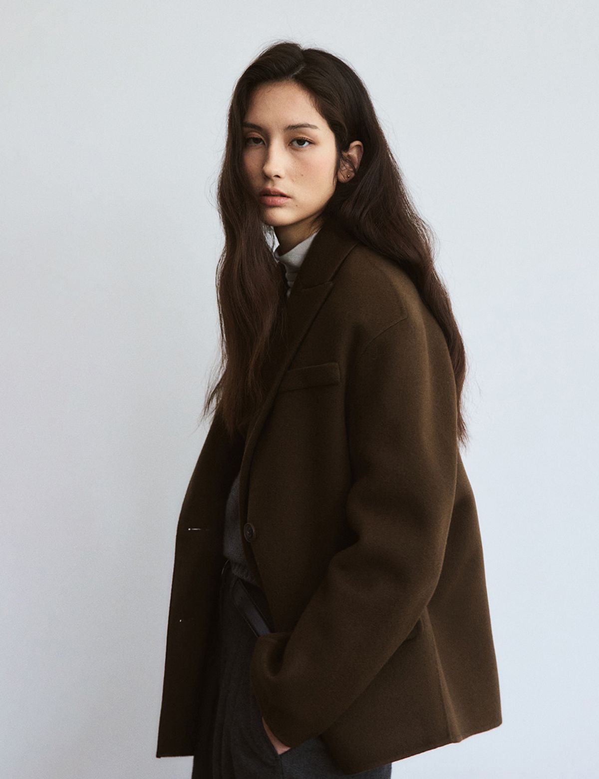더엘로(THEELO) Cash Handmade Double Jacket (Brown)