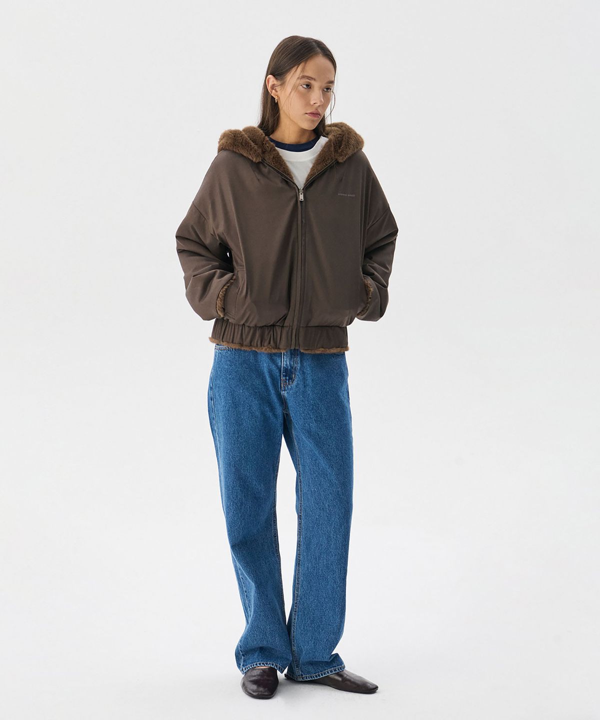 분더캄머(WNDERKAMMER) Reversible Mink fur Jumper_Brown(리버시블 밍크 퍼 점퍼_브라운)