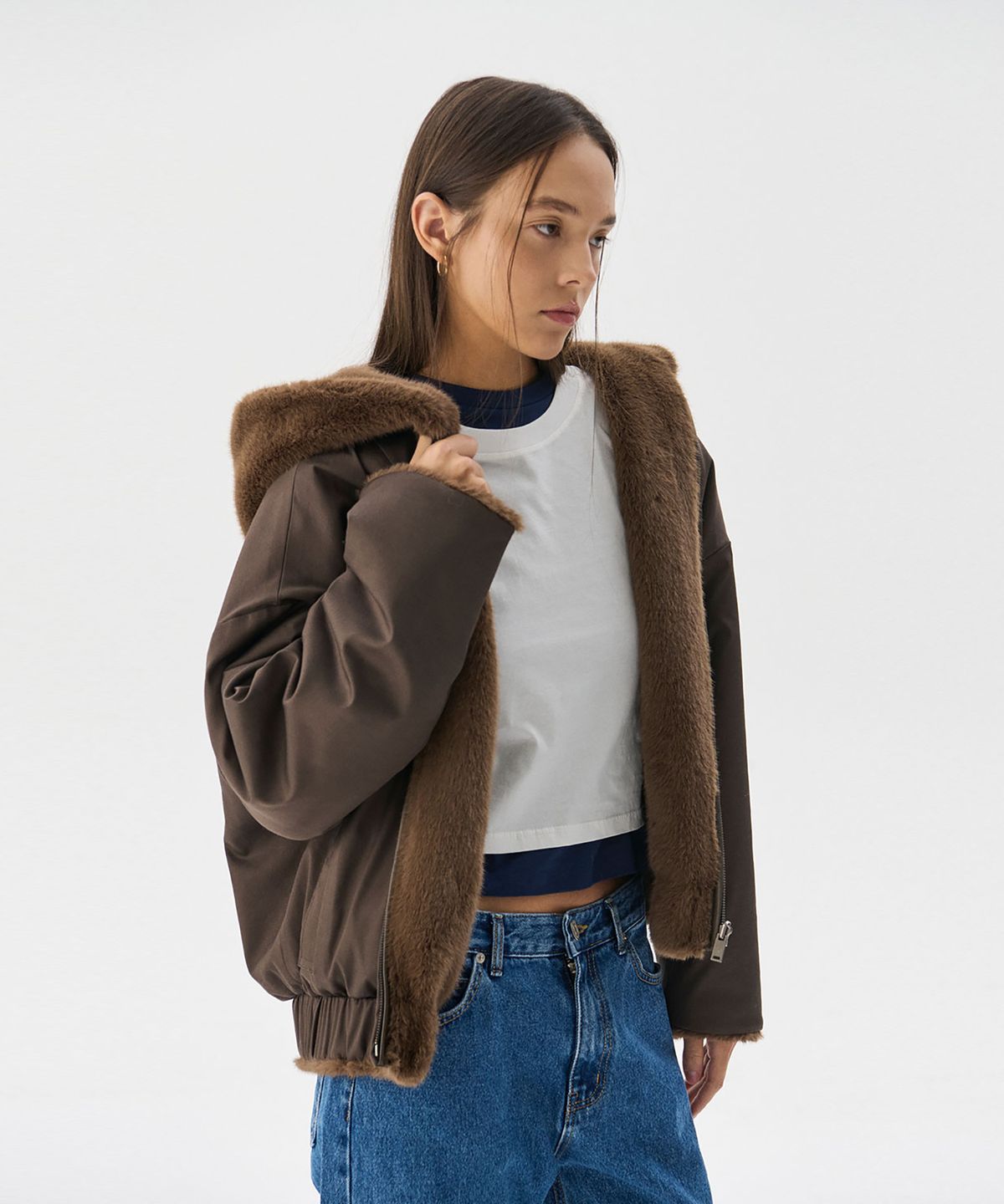 분더캄머(WNDERKAMMER) Reversible Mink fur Jumper_Brown(리버시블 밍크 퍼 점퍼_브라운)