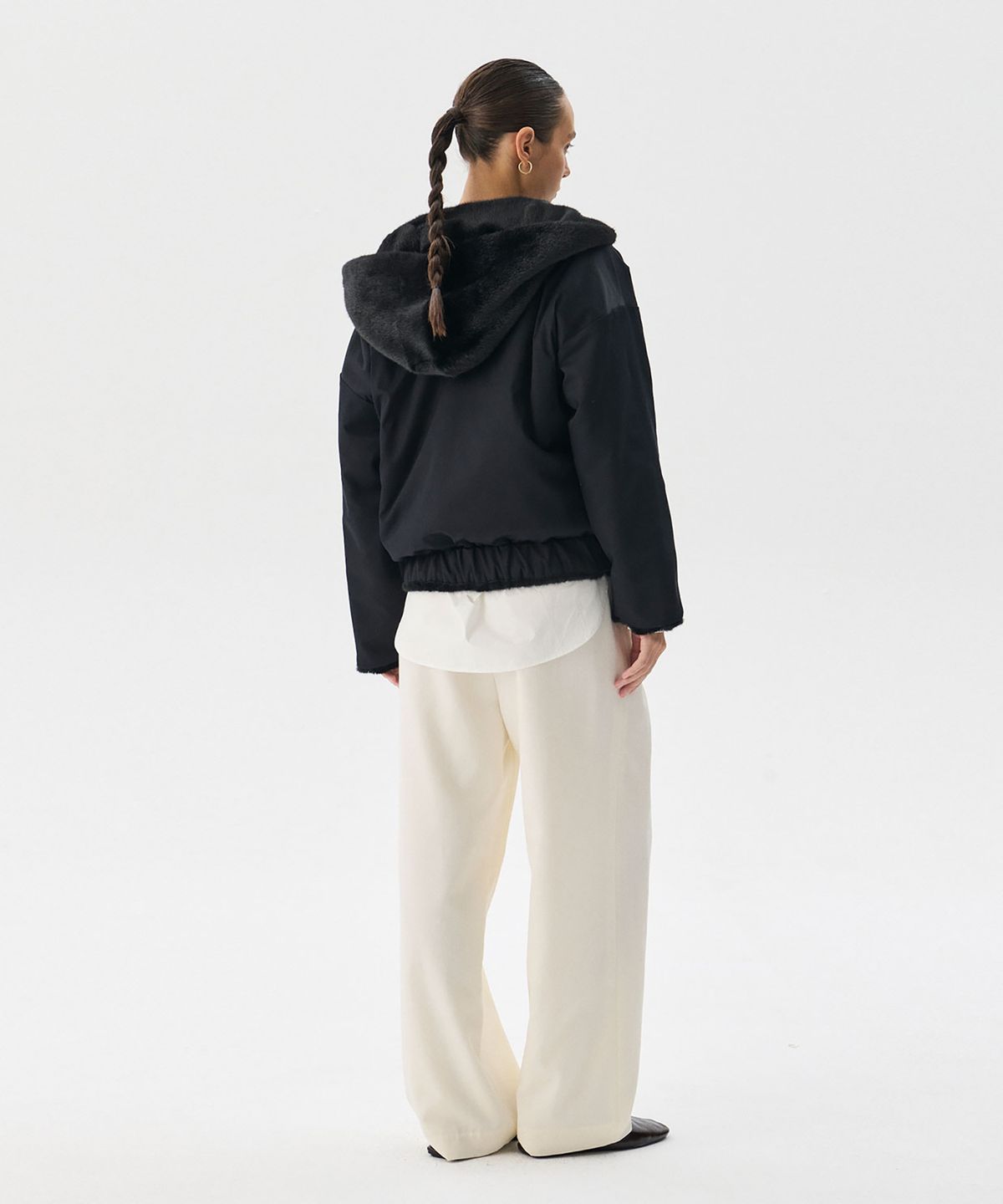 분더캄머(WNDERKAMMER) Reversible Mink fur Jumper_Black(리버시블 밍크 퍼 점퍼_블랙)