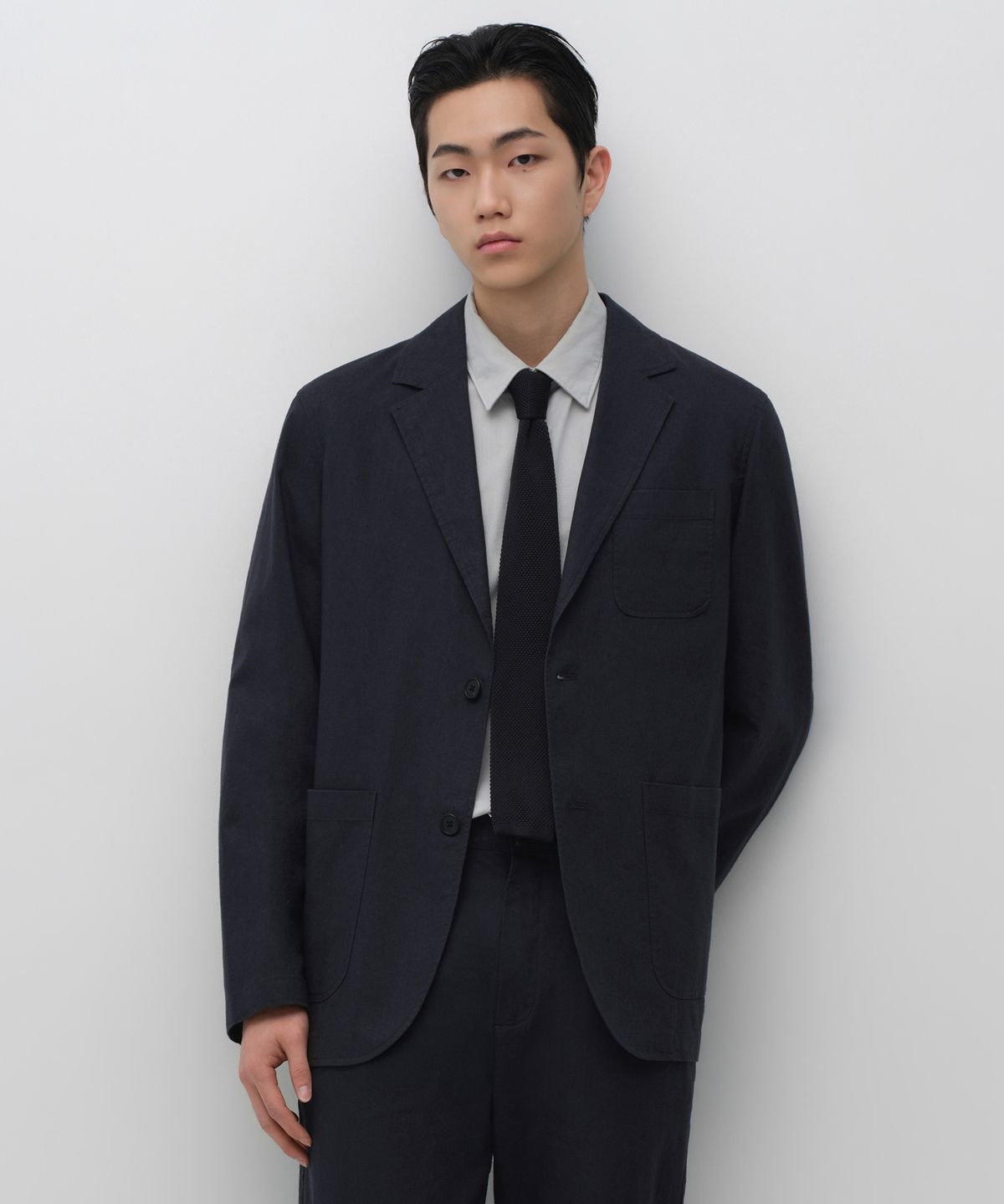 무신사 스탠다드(MUSINSA STANDARD) [시티 워커스] 린넨 블렌드 블레이저 [네이비]
