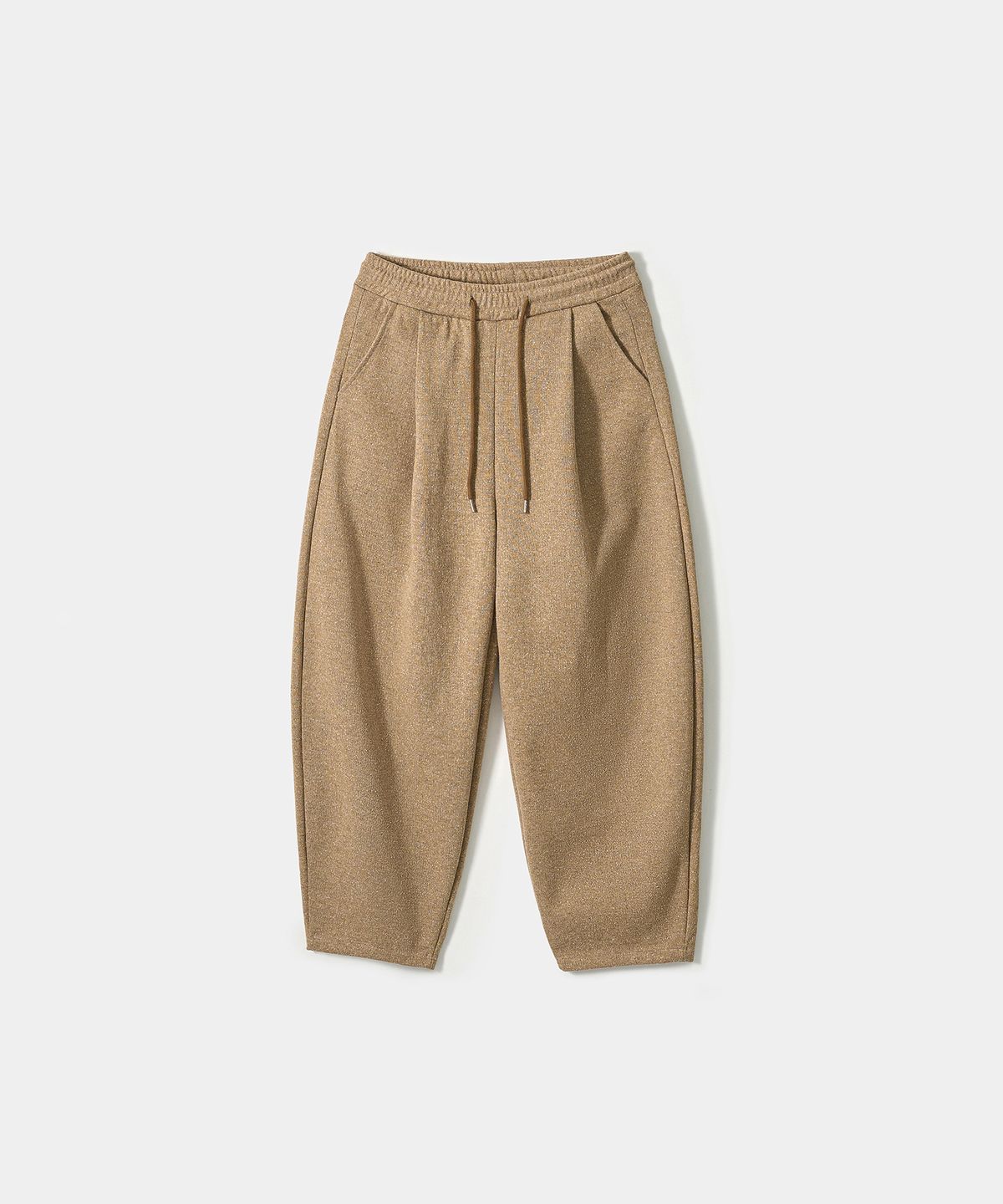 트립르센스(TRIP LE SENS) [F/W]네프 텍스처 원턱 커브드 밴딩 팬츠_멜란 베이지