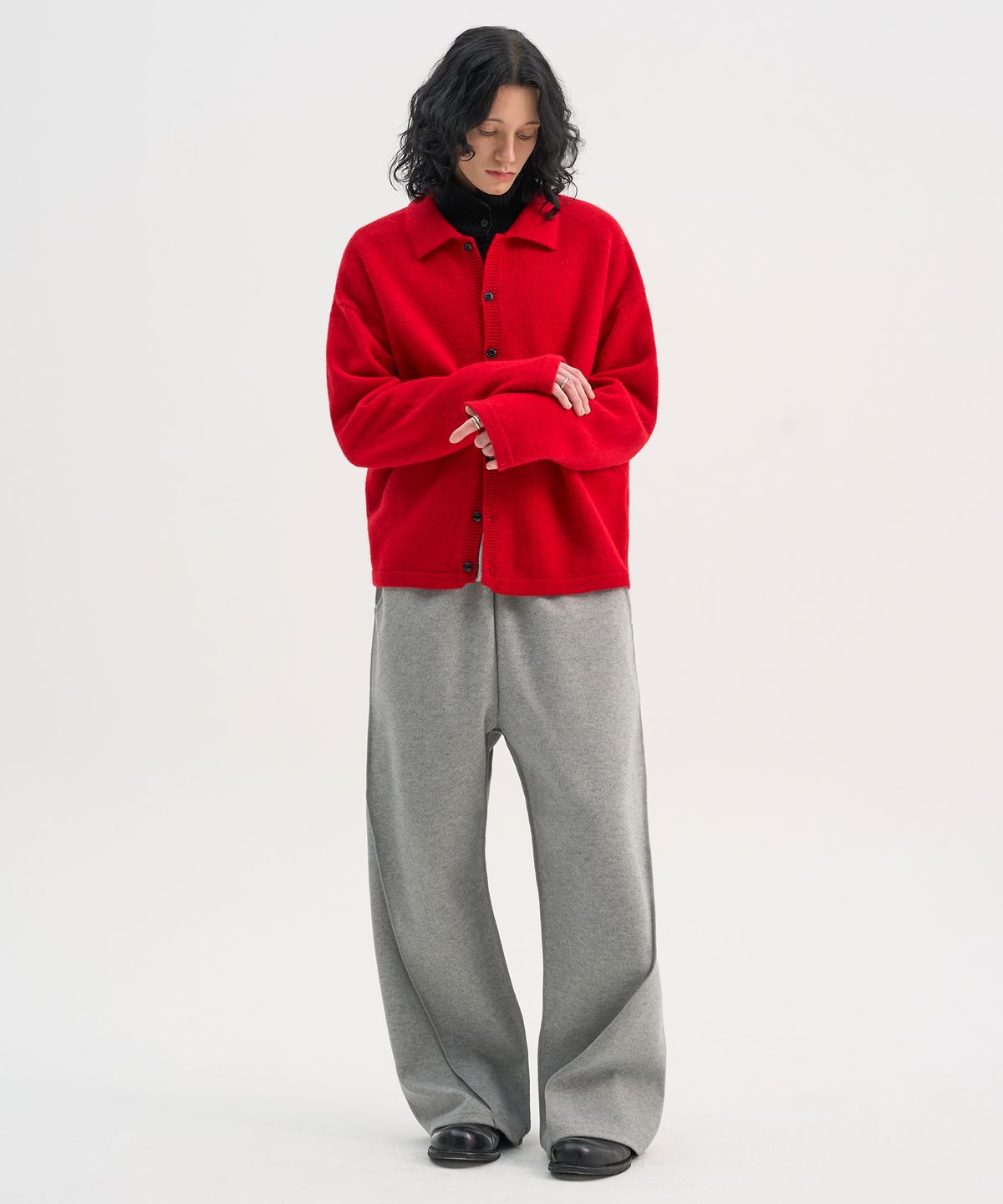 트립르센스(TRIP LE SENS) [F/W]컷 아웃 소프트 커브드 밴딩 팬츠_그레이
